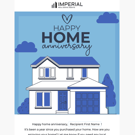 Real Estate Workflow 5 Home Anniversary